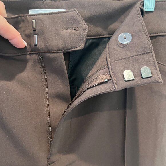 Loft Outlet High Rise Palazzo 10 Petite Wide Leg Trousers Brown Slacks Classic - Picture 5 of 15